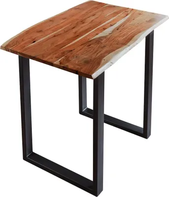 Produktbild von Bartisch Baumkante massiv Akazie nussbaum 160 x 85 schwarz Quebec