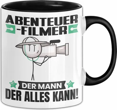 Produktbild von Abenteuerfilmer Tasse Geschenk für Abenteuerfilmer Der Mann Der Alles Kann Geschenkidee zum Geburtstag (Schwarz)