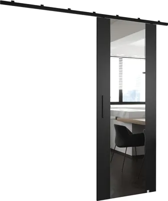 Produktbild von MEBLE KRYSPOL Zonda II Schiebetürset mit Schiene - 70x204 cm - Schwarz