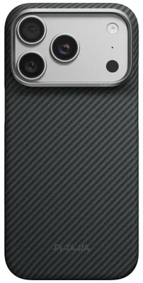 Produktbild von Aramid Handyhülle für iPhone 18 Pro / 17 Pro, PITAKA Ultra-Slim Case mit MagSafe, Schwarz-Grau