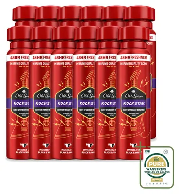 Produktbild von 12 x Old Spice Deospray Rockstar 150 ml - Vorratspackung - 12 Stücke
