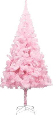 Produktbild von vidaXL Künstlicher Weihnachtsbaum mit Beleuchtung & Kugeln Rosa 210cm