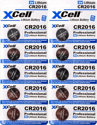 Image de 10x CR2016 pile bouton au lithium 3V / 90mAh (2x pack de 5)