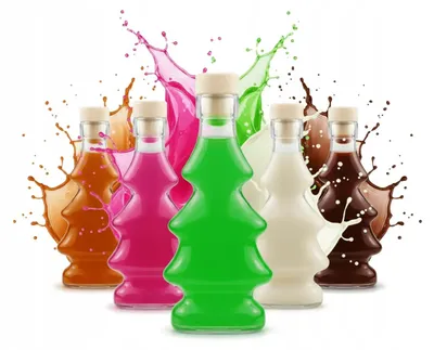 Obrázek produktu pro 5 skleněných lahví s motivem vánočního stromku, objem 100 ml, vhodné pro víno a likéry