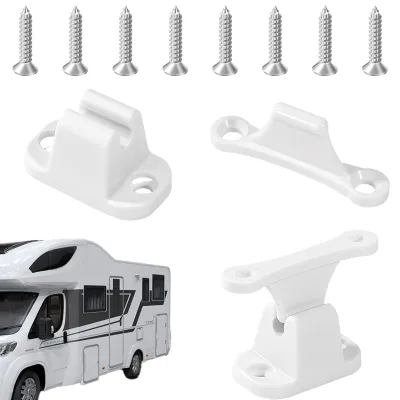 Productafbeelding van Deurvergrendeling voor campers, 2 deurhouders voor campers, witte camperdeurvergrendelingen met schroeven voor camperdeuren, inspectieluiken voor campers en boten