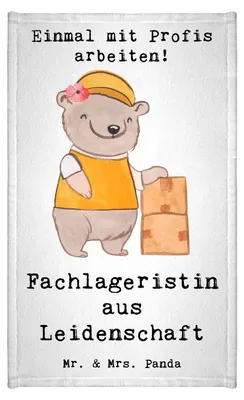 Produktbild von Mr. & Mrs. Panda Handtuch Fachlageristin Leidenschaft - Weiß - Geschenk, Lustig, Klein, Gästetuch, Frotteehandtuch, gäste wc, Spruch, Ausbildung, Mini-Handtuch