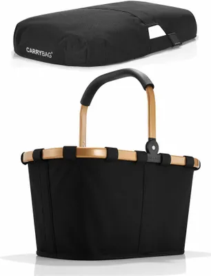 Immagine prodotto di borsa a tracolla reisenthel con coperchio, 2 pezzi, cestino per la spesa, coperchio, coperchio, cestino, tessuto in poliestere, telaio oro/nero, 22 L