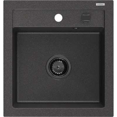 Obrázek produktu pro Mexen Vito 1-miskový granitový dřez 520 x 490 mm, Skvrnitá černá, sifon Černá - 6503521000-76-B