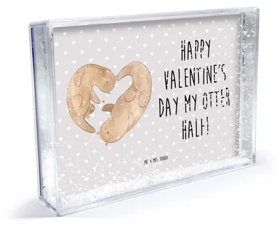 Produktbild von Mr. & Mrs. Panda Bilderrahmen Otter Valentine - Grau Pastell - Geschenk, Kunststoffrahmen, dekoartikel, Fotorahmen, 3D-Bilderrahmen, Liebesbeweis, für Freundin, Frauen