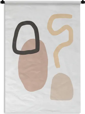 Produktbild von MuchoWow® Wandteppich Wandbehang Kreis - Formen - Abstrakt 90x135 cm Tapisserie Dekoration Wandtuch - Baumwolle - Wandskulptur