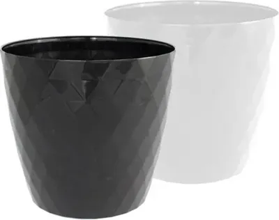 Produktbild von Centi Kunststoff Pflanztopf VEGAS d=14 cm H= 13,5 cm weiß oder schwarz