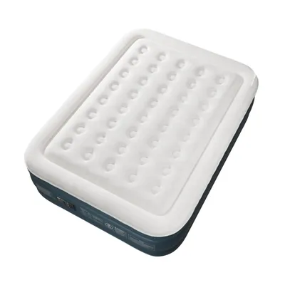 Produktbild von FCH Aufblasbare Matratze 2 Personen,Luftmatratze mit eingebauter Pump , mit weichem Fliqué, für Camping, Haus, Gäste, 203 x 153 x 45 cm, weiß und grau