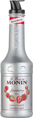 Produktbild von Monin Fruchtpüree Mix Strawberry Erdbeere 1L Cocktails Milchshakes (1er Pack)