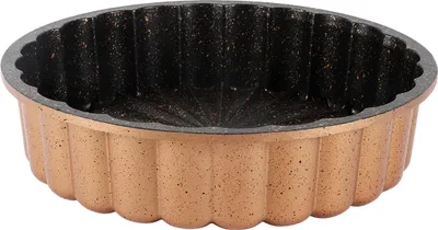 Immagine prodotto di Serenk Fun Cooking Tart tin Quiche tin - Tortiera resistente ai graffi e ai tagli, teglia per quiche con rivestimento antiaderente, tonda, teglia dorata, 28 cm,  Türkiye