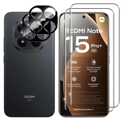 Produktbild von 2X Schutzglas für Xiaomi Redmi Note 15 Pro Plus 5G Panzerfolie Display Kamera 3D