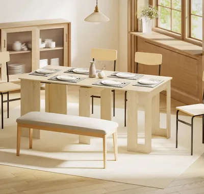 Produktbild von Esstisch, Klapptisch, ausziehbarer Küchentisch, Moderner Esszimmertisch,60-180 x 85 x 75 cm