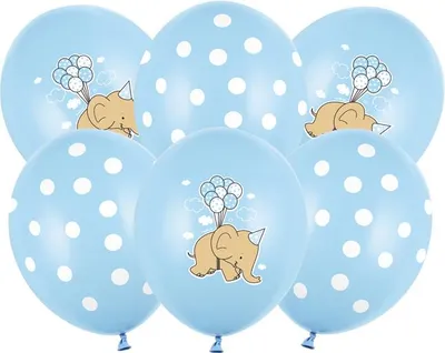 Immagine prodotto di Palloncini 30 cm, elefante, mix azzurro pastello (1 confezione / 50 pezzi)