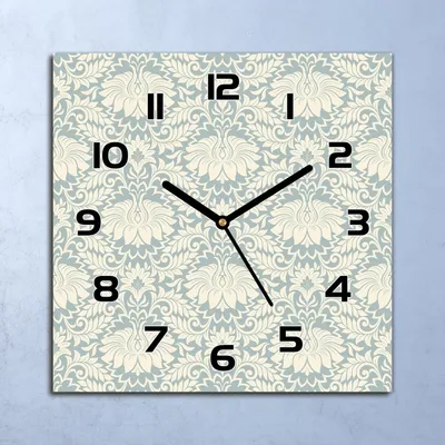 Produktbild von Wanduhr Echt-Glas-Küchenuhr Vintage Blumen Quarz Lautlos 30x30 Deko Bilder