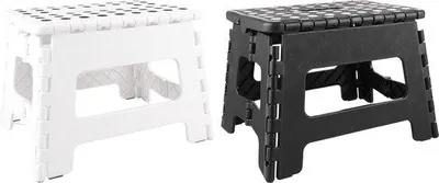Imagen del producto de Taburete plegable de 22 cm - Juego de 2 unidades - Ideal para cocina, baño, ducha, dormitorio - Capacidad de carga de 150 kg - Color:  y gris