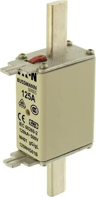 Produktbild von Sicherungseinsatz, Niederspannung, 125 A, AC 500 V, NH01, gL/gG, IEC, Doppelanzeige