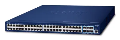 Imagen del producto de PLANET TECHNOLOGY L3, conmutador de 48 puertos Gigabit Ethernet y 6 puertos 10G SFP+. Modelo: SGS-6310-48T6X