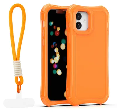 Zdjęcie produktu dla Nakładka Safepop Ze Smyczą Do Iphone 12 / 12 Pro 6,1" Pomarańczowa