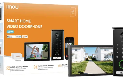 Immagine prodotto di Imou Videocitofono VDP7 - 5MP, schermo da 7'', Collegamento a 2 fili, Dual-Band WiFi 2.4GHz/ 5GHz, 4 modalità di apertura, Visione notturna ad infrarossi, comunicazione bidirezionale, modalità privacy e rilevamento umano e veicoli. Design impermeabil...