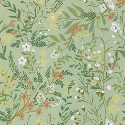 Imagen del producto de Película adhesiva con estampado de flores verdes, 44 x 300 cm, resistente al agua, para muebles y cocina
