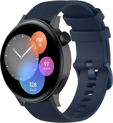 Produktbild von Strap-it Huawei Watch GT 3 42mm Luxus-Silikonarmband (Dunkelblau)