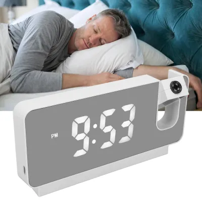 Projektionswecker mit 180° HD-Projektion, weiß