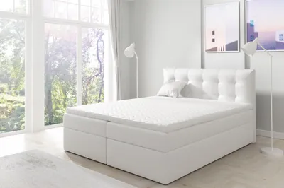 Immagine prodotto di Letto con rete Letto matrimoniale a molle Letto imbottito Bianco Nuovo