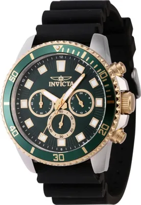 Produktbild von Invicta Pro Diver 46127 Herren uhr - Wasserdicht - Analog - Quarzuhrwerk - Edelstahl mit grünen zifferblat - 45mm