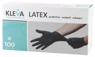 Produktbild von Färbehandschuhe Latex Größe L schwarz puderfrei, schwarz, L large