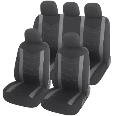 Produktbild von Upgrade4cars Auto-Sitzbezüge Set Universal Grau Schwarz Auto-Schonbezüge – Größe Komplett Set
