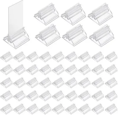 Produktbild von Ibenzoa® Transparente Acryl-Kartenhalter, 48 Stück – stabile Dreieck-Aufsteller für Fotos & Spielkarten, 1,9 x 1,9 x 1,3 cm, hochwertiger Kunststoff