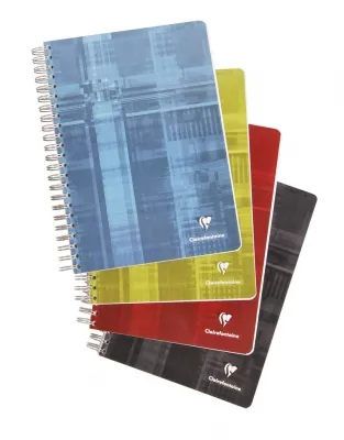 Produktbild von Clairefontaine Spiralheft, DIN A4, kariert, 180 Blatt, farbig sortiert, 3 stück