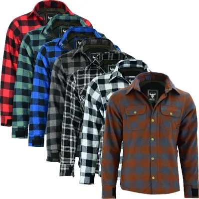 Produktbild von Herren Motorradhemd Lumberjack Holzfäller Hemd motorradjacke mit Protektoren, Größe:60/4XL, Farbe:Karamell