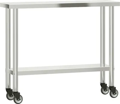 Zdjęcie produktu dla vidaXL Blat kuchenny na kółkach 110x30x85 cm stal nierdzewna