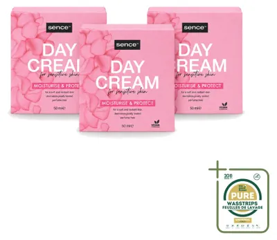 Immagine prodotto di 3 confezioni di crema viso Sence per pelli sensibili - Idratante - 50 ml - Confezione da 3 pezzi