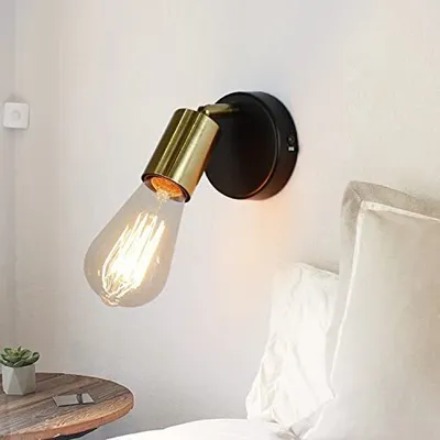 Produktbild von ZMH Deckenleuchte E27 Deckenlampe Schwarz-Gold Deckenstrahler Industrial 1 Flammig Vintage Wandstrahler Schwenkbar Modern Spotleuchte für Küche Flur Gänge Nachttisch Wohnzimmer Schlafzimmer