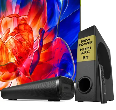 Imagen del producto de Barra de sonido de 2.1 canales - 100 W de potencia - Negra - Con subwoofer