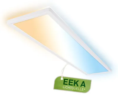 Produktbild von Briloner LED Panel CCT Dimmbar Mit Lichtquelle* 98x20x3 cm 22W 4700lm 3000K-6500K Warmweiß Bis Tageslichtweiß Backlight Weiß - Deckenlampe Wohnzimmer Küche Flur