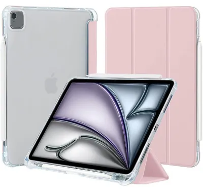 Image de Coque pour iPad Air 13 Pouces (M4 2026, M3 2025, M2 2024) / iPad Pro 12,9" (2018-2022) Protection Rose avec Porte-Stylet