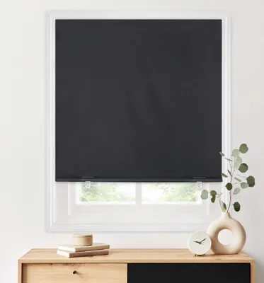 Verdunkelungsrollo 91x183 cm, schwarz, ohne Bohren