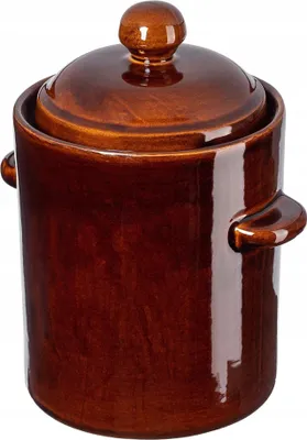 Produktbild von Gärtopf - Fermentationstopf - Tonneform - 2,5 l - Mit Flansch - FCM- - Hergestellt in Polen - Braun