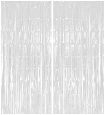 Produktbild von 2x Lametta Vorhang - weiß - 91x244 cm