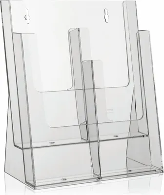 Produktbild von DL 1/3 A4 Prospekthalter / 2 Etg./ 4 Fä.