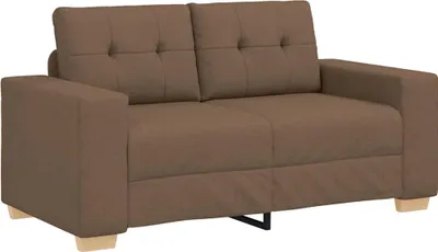 Zdjęcie produktu dla vidaXL Kanapa dwuosobowa, brązowa, 160 x 77 x 82 cm, tkanina