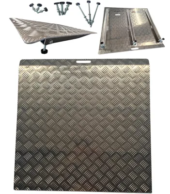 Immagine prodotto di Rampa mobile per gradini, regolabile in altezza, piattaforma di carico, rampa a gradini, rampa per sedie a rotelle, realizzata in alluminio. Rampa per superare le soglie delle porte, modello 1TR75