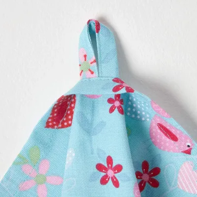 Produktbild von 3-teiliges Geschirrtuch-Set ‚Vögel & Blumen‘ in Blau-Rosa